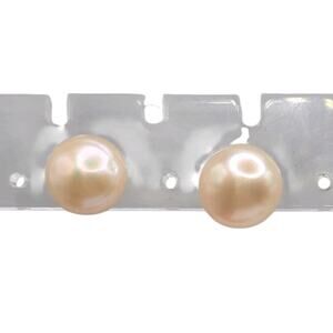 Earrings Pearl Freshwater Cultured Soft Pink Blush Pierced Studs 10 mm SKU 2224